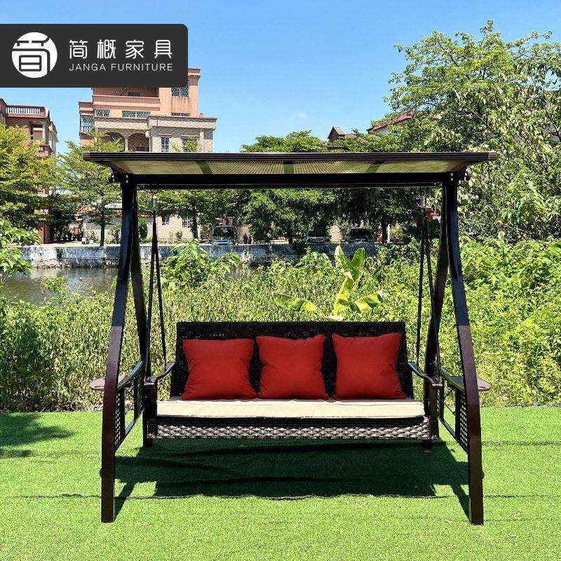 户外家具景区度假村海边民宿小区铝合金秋千庭院别墅防水防晒摇椅