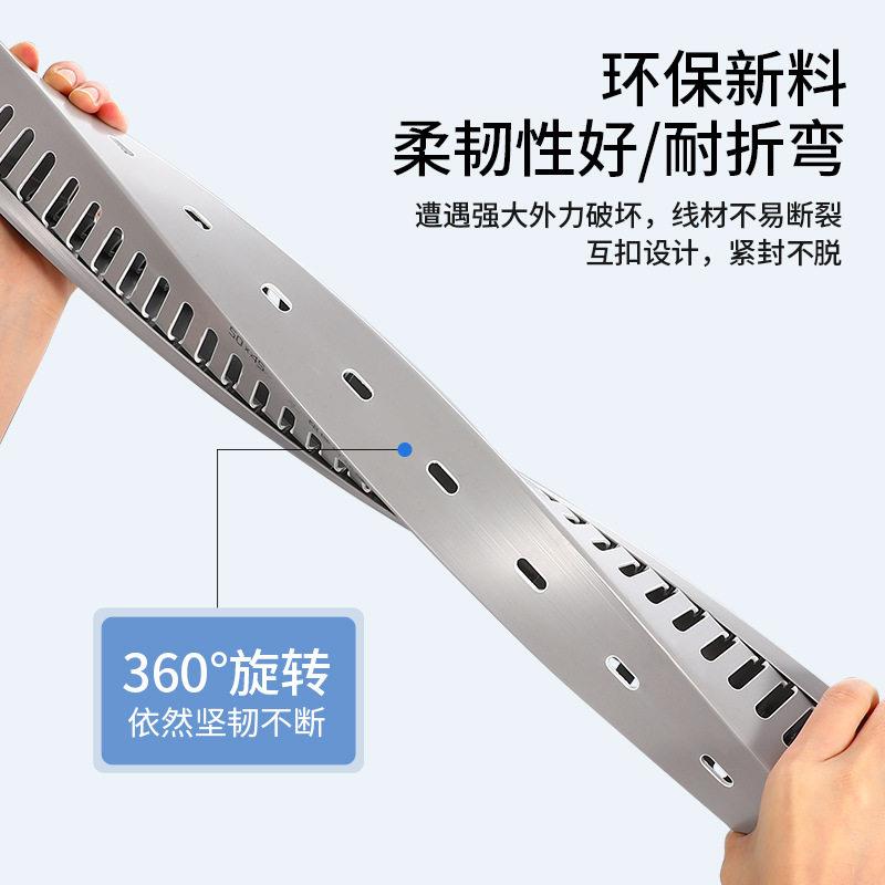 虹力加厚细齿明线槽灰色pvc塑料走线槽阻燃电缆明装 保线槽配线槽