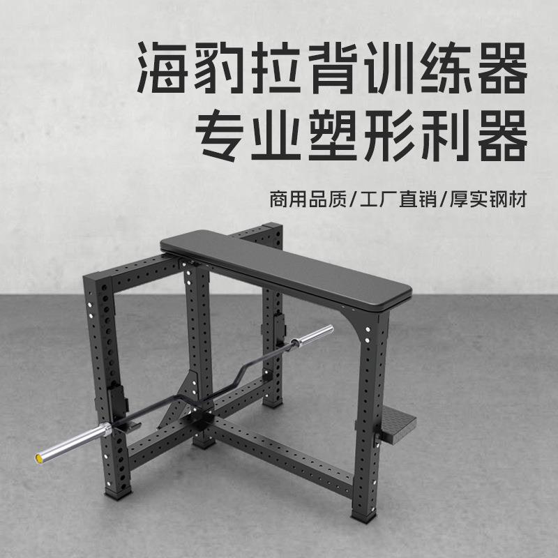 海豹拉背杠铃划船训练器背部肌肉高低拉俯身拉健身器材