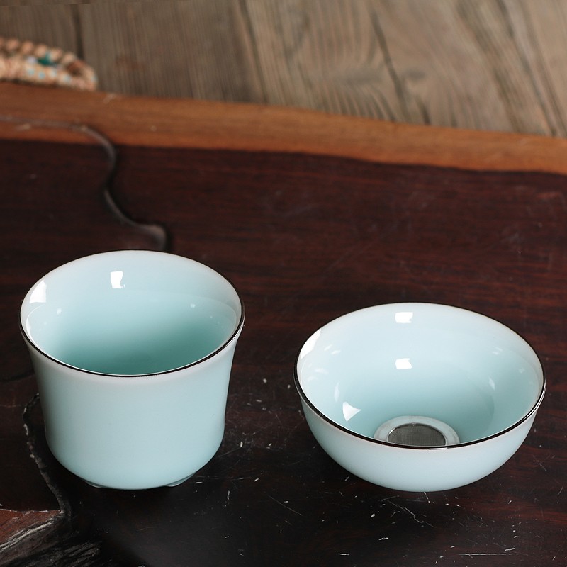 龙泉青瓷茶滤陶瓷过滤网茶漏功夫茶具泡茶滤茶器茶道配件零配套装