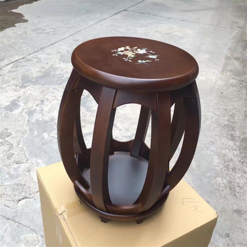 实木古筝凳琴凳 楠木色仿古中式 紫檀色圆凳古筝 琵琶凳子