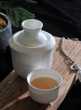骨瓷温酒壶烫酒温水器中式纯白单人陶瓷酒壶酒具家用二两热酒暖酒