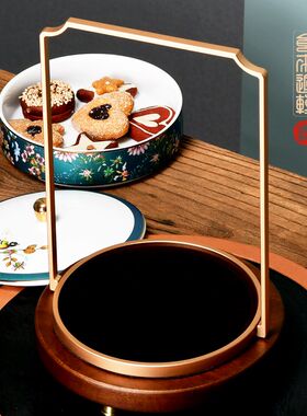 骨瓷创意仿古果盒干果盒点心盒国潮风家用食盒糕点盒茶点盘