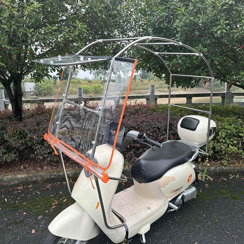 新款电动车遮雨棚防风挡风防寒车棚电瓶车全包围雨棚全封闭牢固