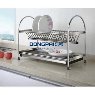 东派-全屋不锈钢碗架沥水架双层碗碟架厨房置物架放碗筷碟收纳架