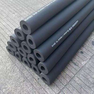 b1级橡塑管30mm铝箔开口自粘橡塑保温管华美阻燃隔热橡塑海绵管