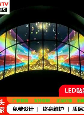 LED贴膜屏贴玻璃全彩led显示屏软性大屏P16-16、P10-10赛维柔性