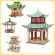古建筑凉亭拼装 模型古风木制3d立体拼图亭子摆件礼品地摊玩具