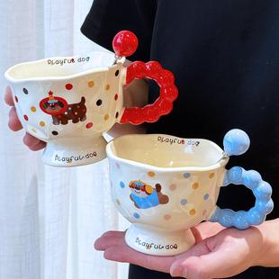 可爱马克杯情侣对杯送女生高颜值陶瓷杯早餐杯男生日礼物咖啡水杯