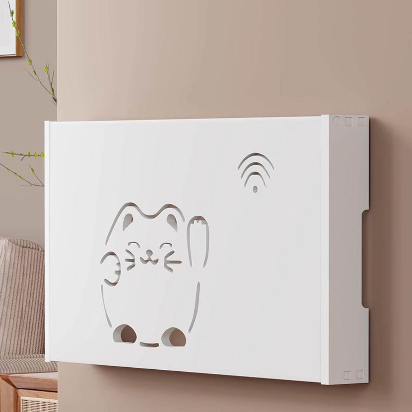 路由器收纳盒多媒体盒壁挂遮挡弱电箱电表箱wifi网线盒上墙装饰画