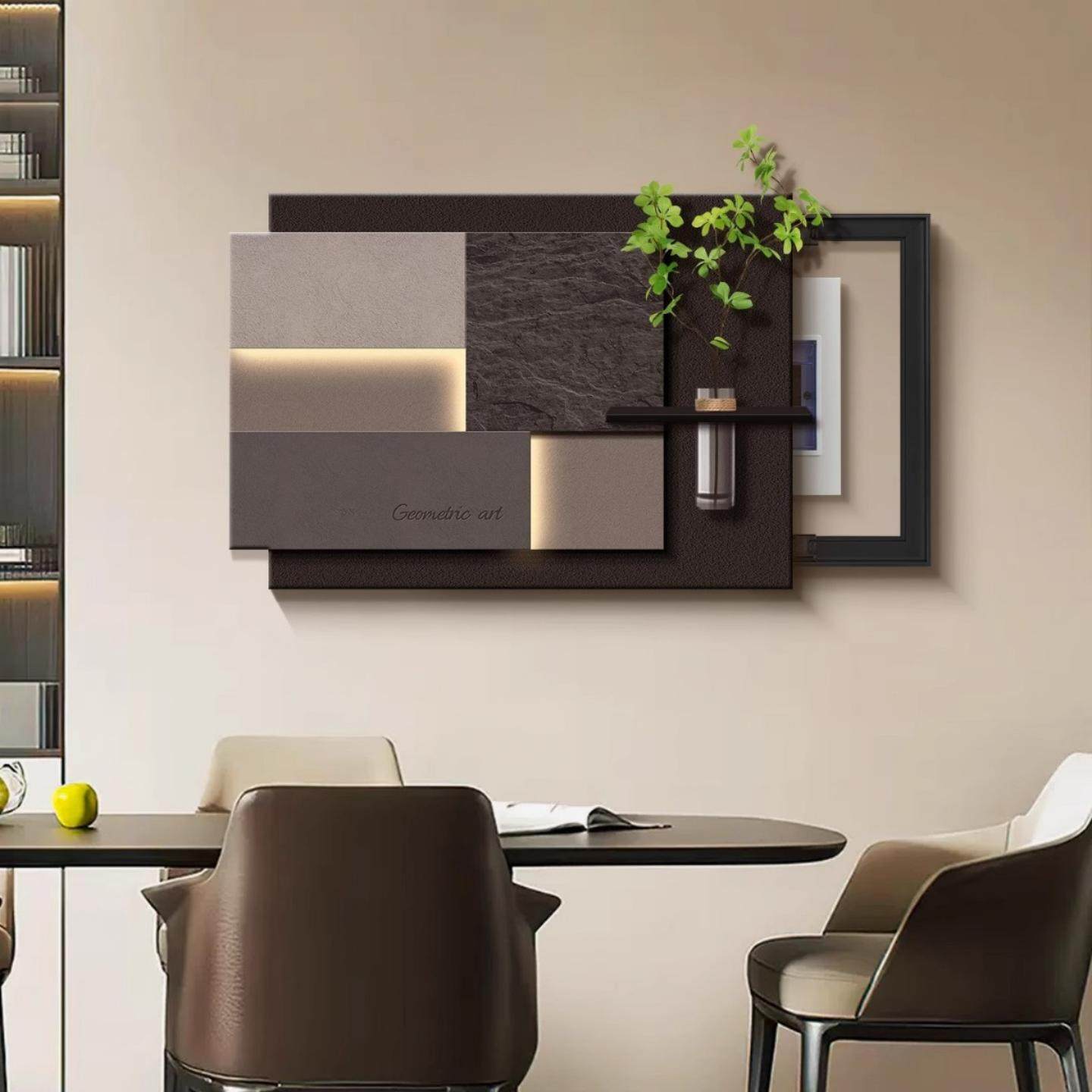 电表箱装饰画DIY绿植遮挡