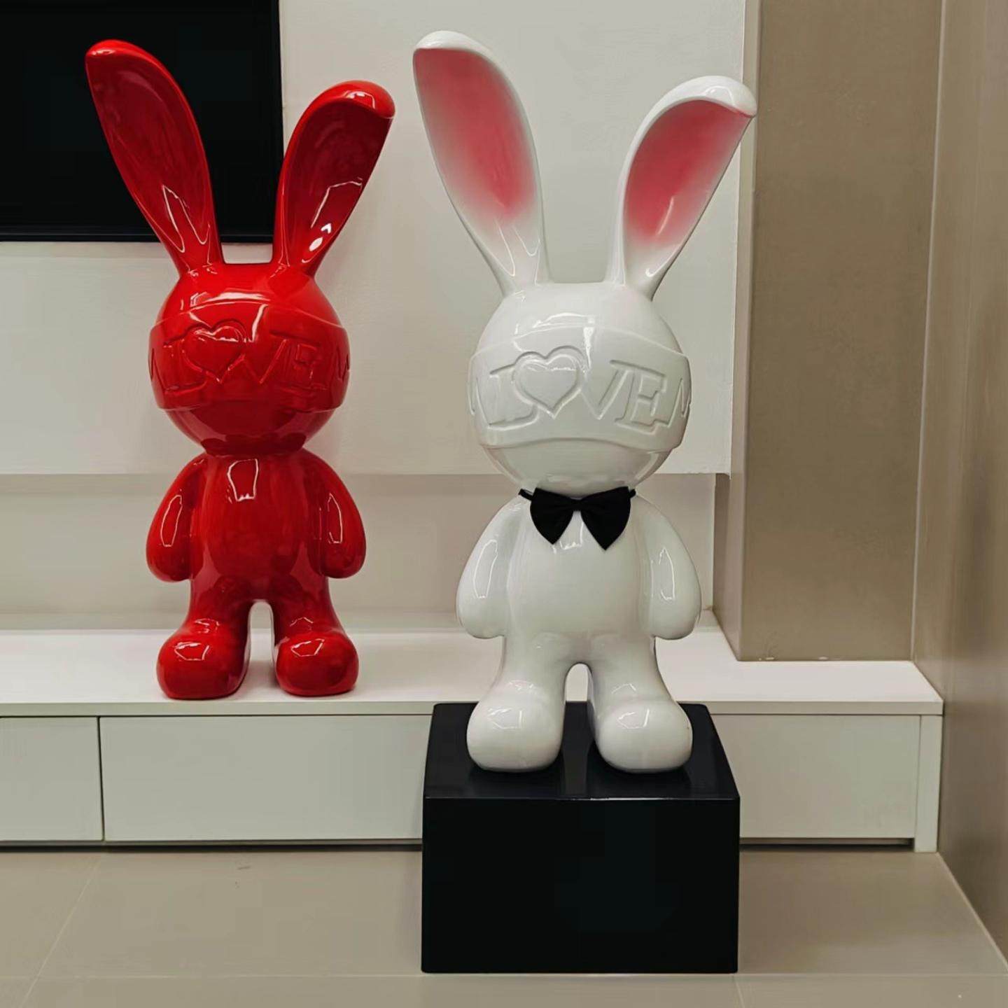 轻奢现代简约表白兔子存钱罐摆件客厅电视柜玄关落地装饰品送礼品,家居饰品,落地摆件,淘宝优惠券,粉丝福利购,淘宝优惠卷