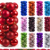 饰品4 8cm24个圣诞球套装 圣诞球圣诞装 圣诞树挂件圣诞节装 饰品