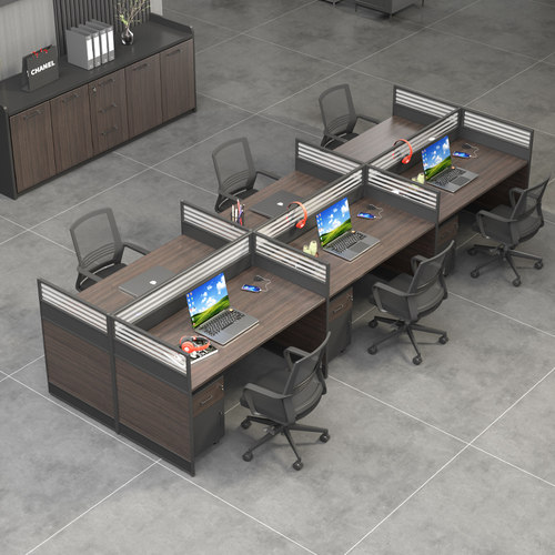 职员办公桌椅组合5/79人位办公室员工位财务卡座电脑屏风卡位创意