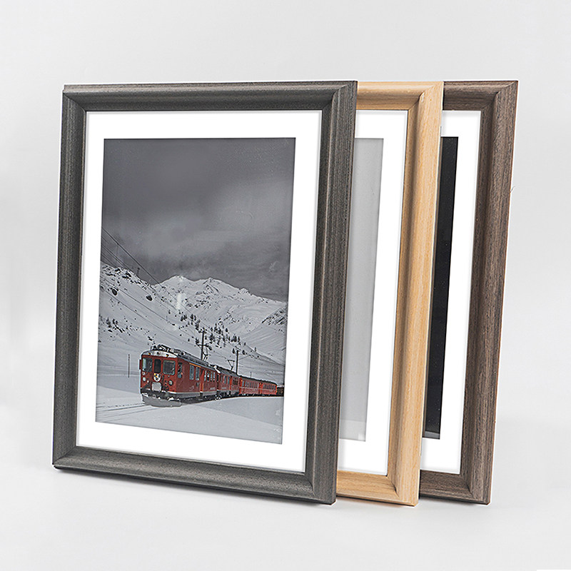 免打孔实木相框挂墙24寸A4a3支持定制尺寸画框外框8k4k装裱拼图框