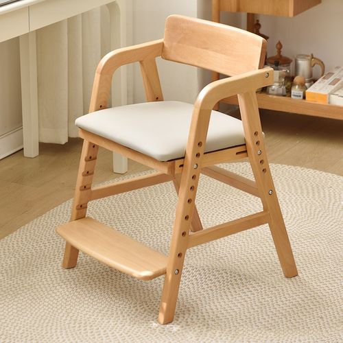 实木儿童学习椅家用餐椅坐姿矫正写字椅靠背小学生可升降书桌椅子
