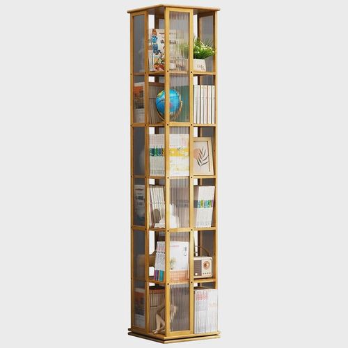 架落地置物架书柜子家用储物柜儿童客厅简易实木展示架立旋转新品