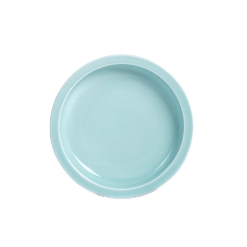 青瓷宽边防烫菜盘子耐热剁椒鱼头盘酒店通用热菜盘浅菜碗家用餐具