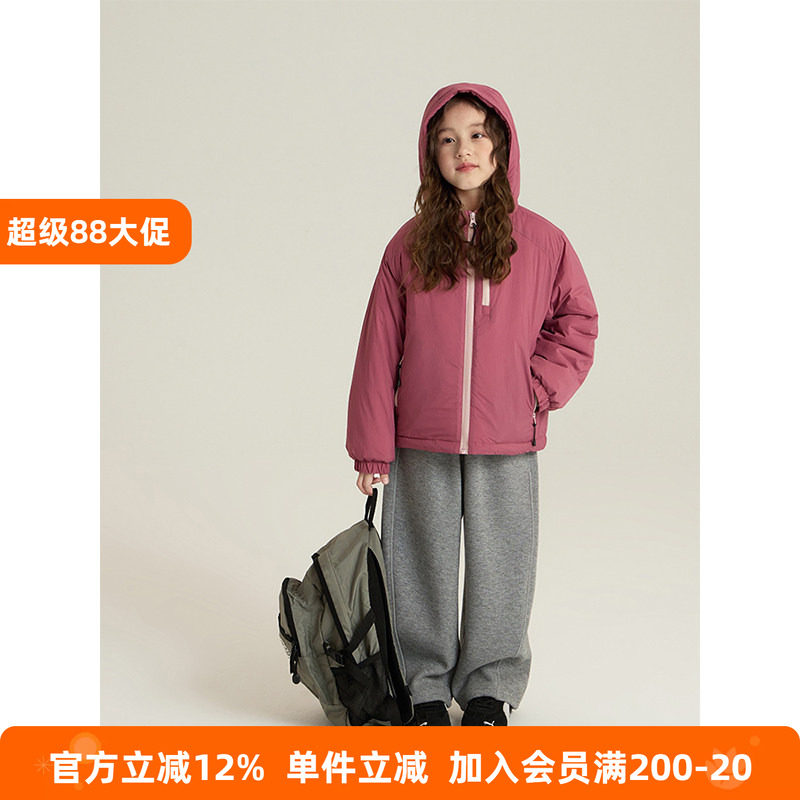 BEIFU贝芙韩国童装 儿童冬季防风保暖夹棉冲锋衣女童韩版棉服外套