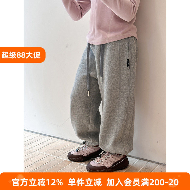BEIFU贝芙 儿童水洗棉裤子休闲卫裤男女童秋冬韩版宽松束脚运动裤
