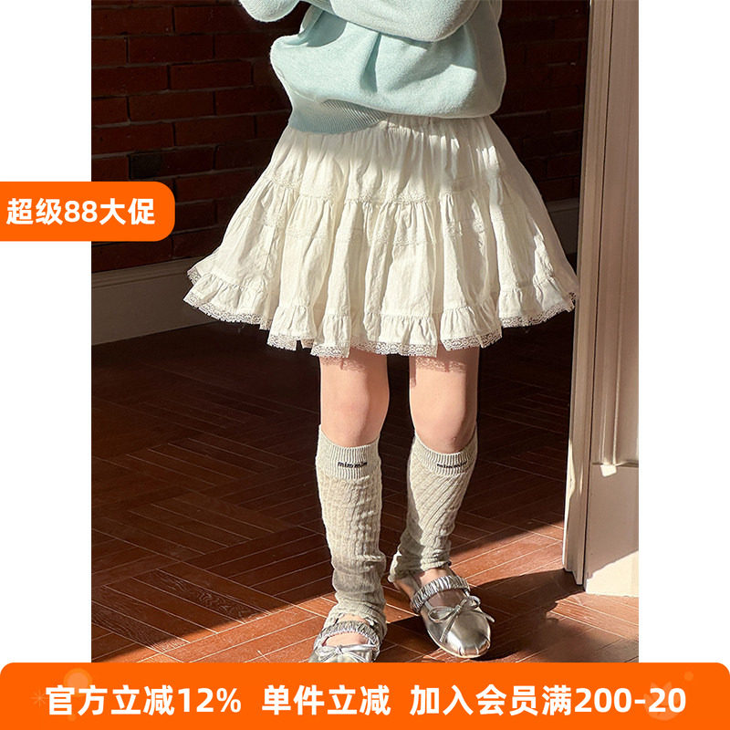 BEIFU贝芙 女童春夏装百搭蕾丝花边半身裙儿童韩版时髦芭蕾短裙子