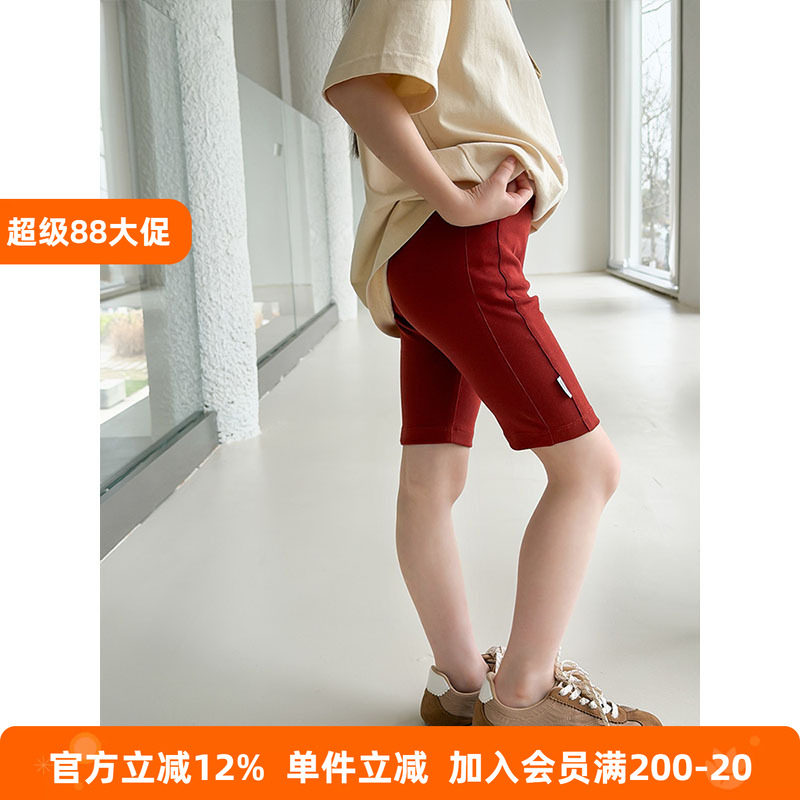 BEIFU贝芙 儿童夏装弹力修身五分骑行裤女童百搭休闲裤子瑜伽短裤
