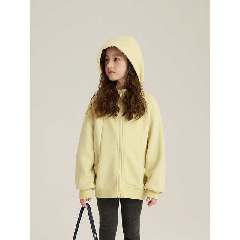 BEIFU贝芙 儿童秋冬加厚加绒连帽卫衣女童韩版休闲宽松保暖外套潮