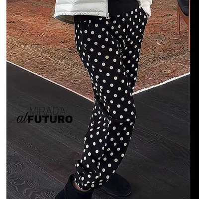 KOKO WANG 秋冬新款加厚束脚时尚显瘦波点卫裤休闲裤X1035K19K01