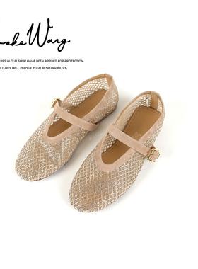 KOKO WANG 新款菱格网面烫钻一脚蹬时尚舒适百搭单鞋X2326A08X01