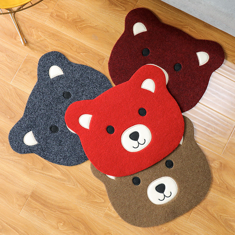 卡通熊头可爱儿童房地垫地板垫椅子坐垫家用浴室防滑吸水卧室地毯,居家布艺,家用脚垫,淘宝优惠券,粉丝福利购,淘宝优惠卷