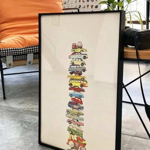 卧室床头装饰画温馨儿童房墙面装饰壁画卡通小汽车客厅挂画玄关画