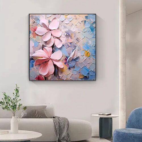 大芬村油画客厅沙发背景墙装饰画奶油风花卉壁画高档餐厅卧室挂画