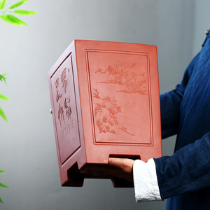 清香阁紫砂 蜀风堂手工四方签筒 室内盆景老桩大型兰草绿植古典花