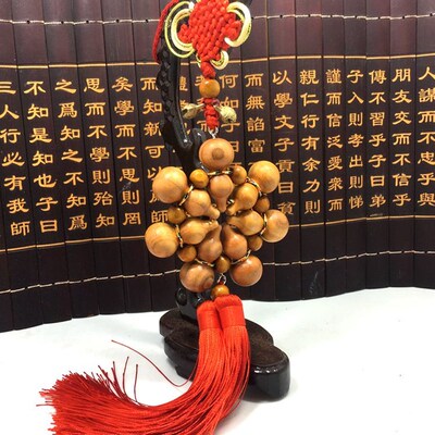 桃木雕刻葫芦福禄七星阵葫芦汽车挂件木雕精雕挂饰梁家居饰品