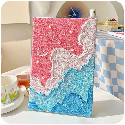 肌理画手工diy材料颜料全套工具画画填充填色石英砂丙烯数字油画