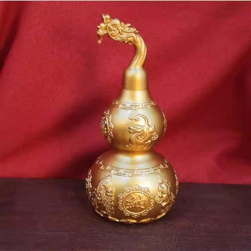 黄铜龙头貔貅招财葫芦铜葫芦铜摆件家居客厅玄关办公室摆设工艺品