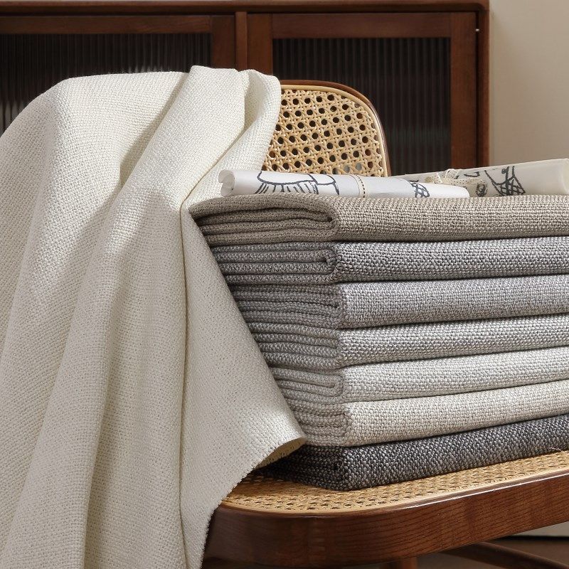 70高端棉麻沙发面料Minotti意式风加厚高档粗麻布定做沙发垫套罩