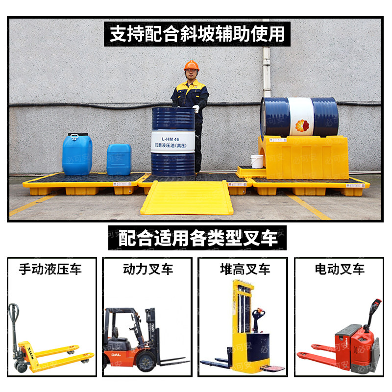 防渗漏托盘危废泄露化品二次容器防渗防溢防漏平台塑料栈板接油盘