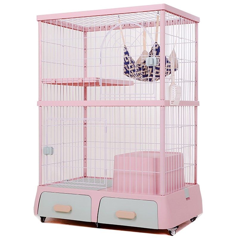 树脂DF用笼猫别墅三层大空间猫柜室内家用猫多家庭适猫防溅砂设计