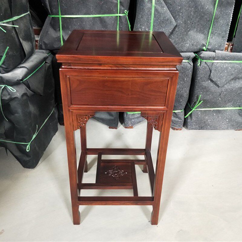 中式花架实木客厅架抽屉盆景带电话桌摆件桌物发边桌边几置沙架子