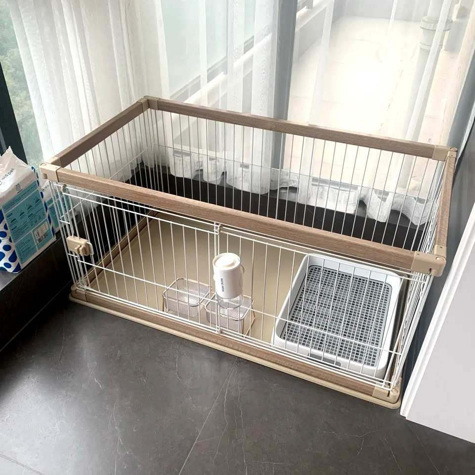 爱丽思狗笼子狗围栏法斗中小型犬爱丽丝室内狗笼狗狗栅栏木笼代发