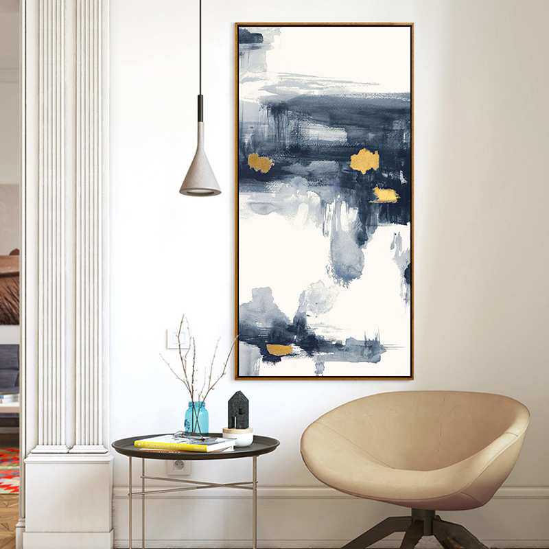 手绘油画纯手工现代客厅建议三联玄关抽象装饰画竖版餐厅挂画