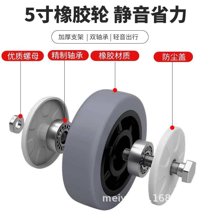 铝合金手推车搬运平板车304不锈钢把手拖车折叠静音轻便拉货推车