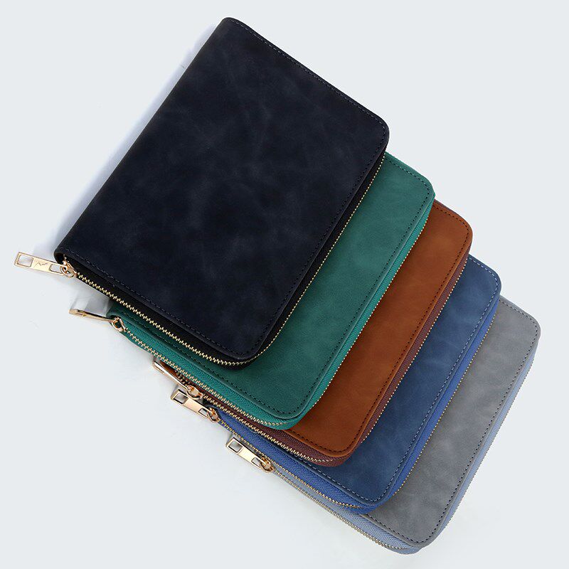 活页拉链包记事本a5多功能收纳商务经理夹办公包房产资料册B5复古