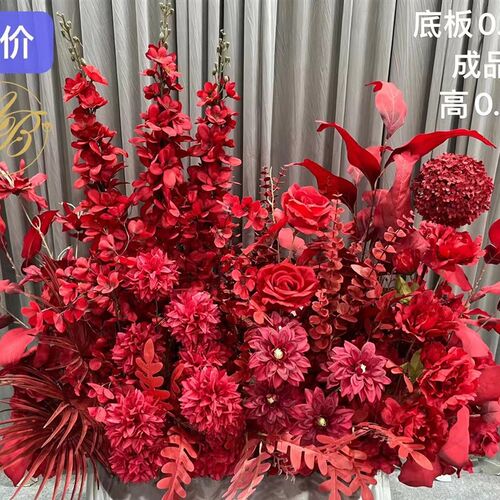 婚庆路引花婚礼地排花仿真绢花布置装饰花婚礼花艺t台装饰路引花