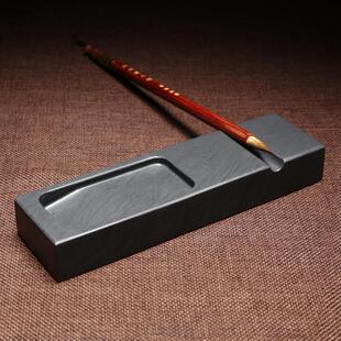 万石君多功能歙砚 笔搁镇尺砚台 可研墨笔搁笔掭镇纸压纸倒墨汁