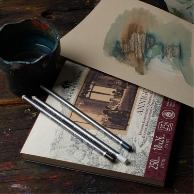 意大利进口MAGANANI马格奈尼棉浆素描本炭画色粉本彩铅绘画本250g