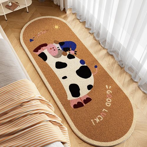 卡通卧室地毯奶油风童真卡通2024新款儿童房主卧床边毯冬季加厚