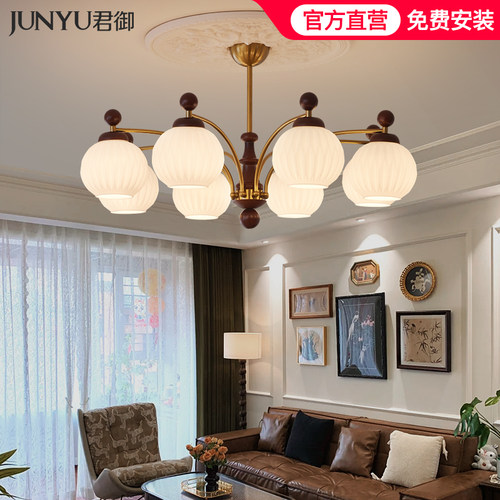 中山2024新款客厅吊灯中古风大厅主灯法式复古卧室餐厅全光谱灯具