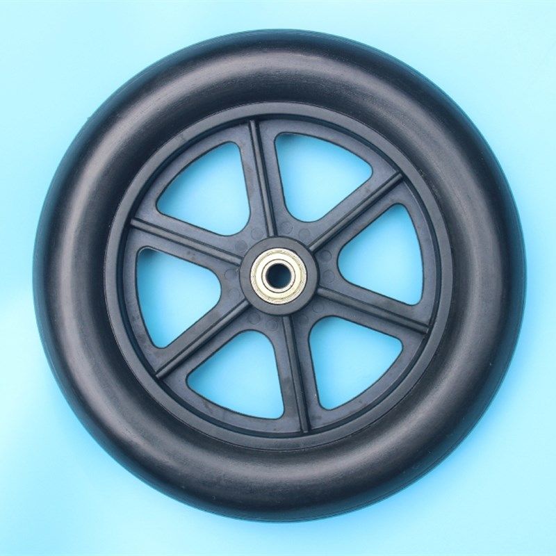 电动轮椅配件电动前轮 10英寸免充气 pu轮胎 前轮前小轮